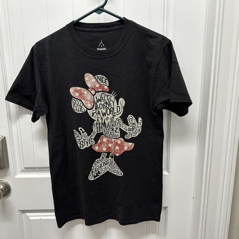 Disneyland Resort T Shirt Minnie Mouse Womans Small Cotton Soft Black
